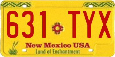 NM license plate 631TYX