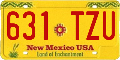 NM license plate 631TZU