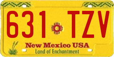 NM license plate 631TZV