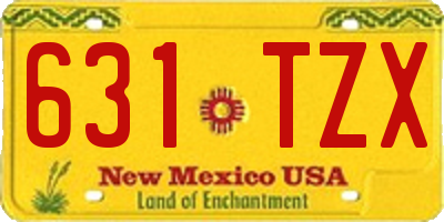 NM license plate 631TZX