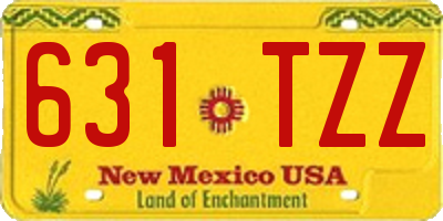 NM license plate 631TZZ