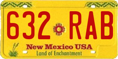 NM license plate 632RAB