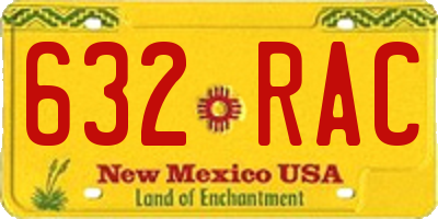 NM license plate 632RAC