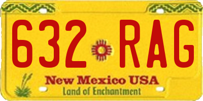 NM license plate 632RAG