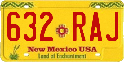 NM license plate 632RAJ