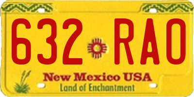 NM license plate 632RAO