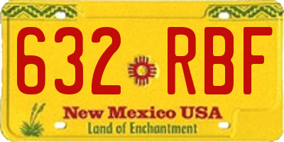 NM license plate 632RBF