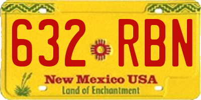 NM license plate 632RBN