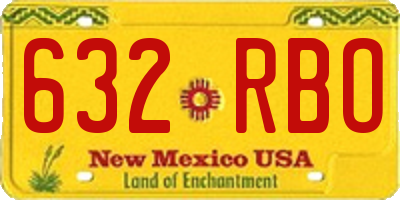 NM license plate 632RBO