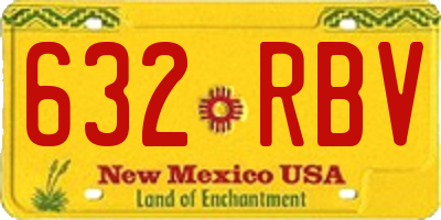 NM license plate 632RBV