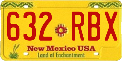 NM license plate 632RBX