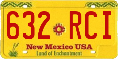 NM license plate 632RCI