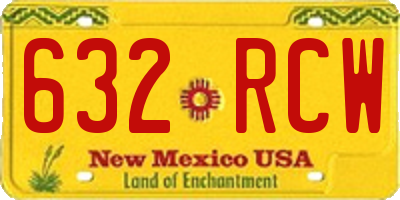 NM license plate 632RCW