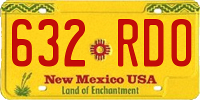 NM license plate 632RDO