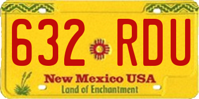 NM license plate 632RDU
