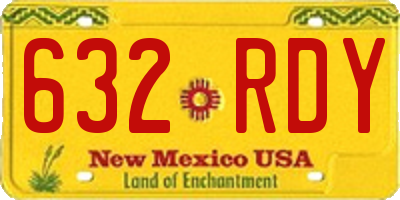 NM license plate 632RDY
