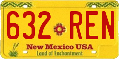 NM license plate 632REN