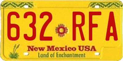 NM license plate 632RFA