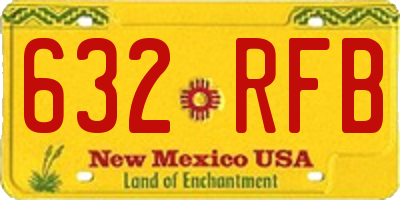 NM license plate 632RFB