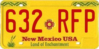 NM license plate 632RFP