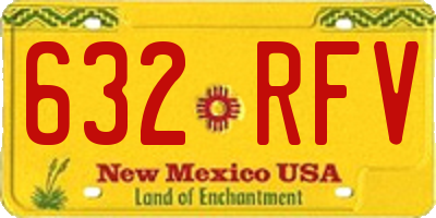 NM license plate 632RFV