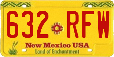 NM license plate 632RFW