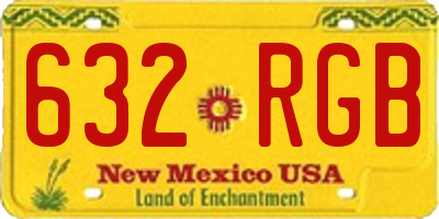 NM license plate 632RGB