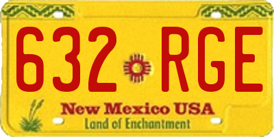 NM license plate 632RGE