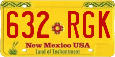 NM license plate 632RGK
