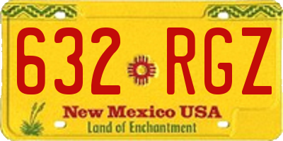 NM license plate 632RGZ