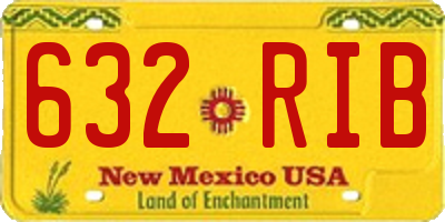 NM license plate 632RIB