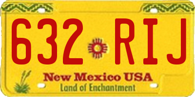 NM license plate 632RIJ