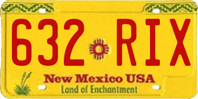 NM license plate 632RIX