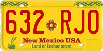 NM license plate 632RJO