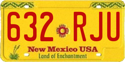 NM license plate 632RJU