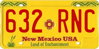 NM license plate 632RNC