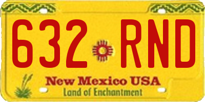 NM license plate 632RND