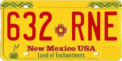 NM license plate 632RNE