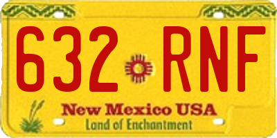 NM license plate 632RNF