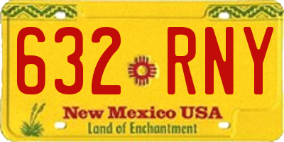 NM license plate 632RNY