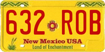 NM license plate 632ROB