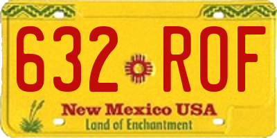NM license plate 632ROF