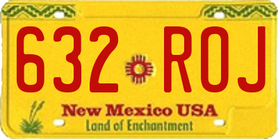NM license plate 632ROJ