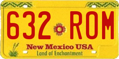 NM license plate 632ROM