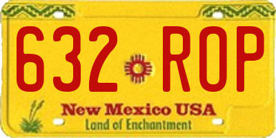 NM license plate 632ROP