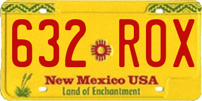 NM license plate 632ROX