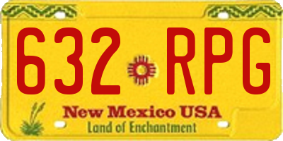 NM license plate 632RPG