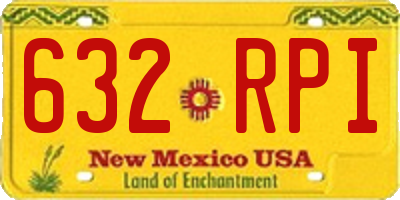 NM license plate 632RPI