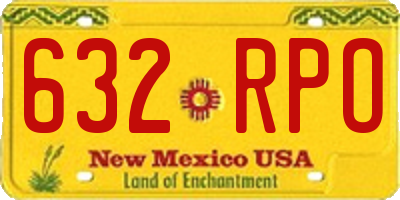 NM license plate 632RPO