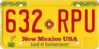 NM license plate 632RPU